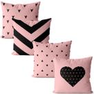 Kit 4 almofadas decorativa geométrica rose