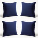 Kit 4 Almofadas Decorativas 42cm Suede Fofinha Lisa Sofá Azul Marinho