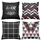 Kit 4 Almofadas Decorativas Cheias 40x40cm Amor