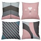 Kit 4 Almofadas Decorativas Cheias 40x40cm Belove
