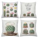 Kit 4 Almofadas Decorativas Cheias 40x40cm Cactos Kit 4 Almofadas Decorativas Cheias 40x40cm Cactos