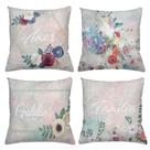 Kit 4 Almofadas Decorativas Cheias 40x40cm Família