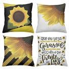 Kit 4 Almofadas Decorativas Cheias 40x40cm Girassol