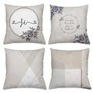 Kit 4 Almofadas Decorativas Cheias 40x40cm Impossível Kit 4 Almofadas Decorativas Cheias 40x40cm Impossível