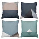 Kit 4 Almofadas Decorativas Cheias 40x40cm Marinho Classic