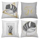 Kit 4 Almofadas Decorativas Cheias 40x40cm Pineapple