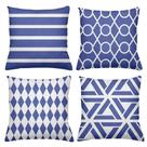 Kit 4 Almofadas Decorativas Cheias 40x40cm Soft Blue