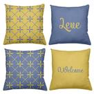 Kit 4 Almofadas Decorativas Cheias 40x40cm Welcome Kit 4 Almofadas Decorativas Cheias 40x40cm Welcome