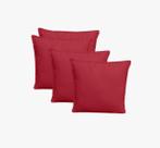 Kit 4 Almofadas Decorativas cheias com ziper Suede vermelho