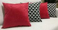 Kit 4 Almofadas Decorativas Jacquard Triângulos Sued Preto