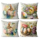 Kit 4 Almofadas Decorativas para Sofá 45x45 - Páscoa Moderna