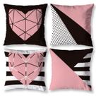 Kit 4 Almofadas Decorativas Sala Quarto Sofá Cheias 40cm x 40cm Estampadas