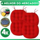 Kit 4 Almofadas Futton Assento De Cadeira Sofa Confortavel Macio Futton C/ Fitas De Amarrar 40x40CM
