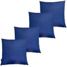 Kit 4 Almofadas Impermeável Antimofo Antiácaro Azul Área Externa 45cm