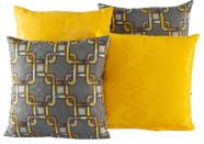 Kit 4 Almofadas Jacquard Decorativas 40X40 Amarelo - 001