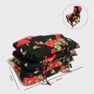 Kit 4 Almofadas Para Cadeiras de Bambu e Vime Preto Floral