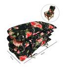 Kit 4 Almofadas Para Cadeiras de Bambu e Vime Preto Rosas