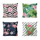 Kit 4 Almofadas Personalizada Flamingos Para Sofá Sala de Estar 40x40 Novadecora