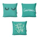 Kit 4 Almofadas Personalizadas Azul Turquesa Gratidão Home Sweet Home Para Sofá Sala de Estar 40x40 Novadecora Kit 4 Almofadas Personalizadas Azul Turquesa Gratidão Home Sweet Home Para Sofá Sala de Estar 40x40 Novadecora