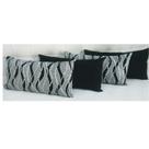 Kit 4 Almofadas Retangulares 2 geometrico e 2 suede preto c/ Enchimento Silicone Macio