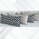 Kit 4 Almofadas Retangulares Sued Amassado Jacquard Cheias