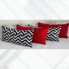 Kit 4 Almofadas Retangulares Sued Amassado Jacquard Cheias Kit 4 Almofadas Retangulares Sued Amassado Jacquard Cheias
