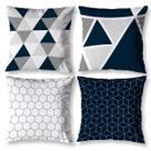Kit 4 Almofadas Sala Quarto Sofá Cheias 40cm x 40cm Decorativas Estampadas Digital