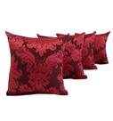 Kit 4 Almofadas Silicone Jacquard Medalhão Vermelho Macia