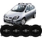Kit 4 Alto Falante 280wrms Original Porta Renaul Scenic Som Preto