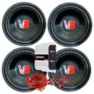 Kit 4 alto falante compet 12 pol sub street v8 200w 4 ohms chapa preto + módulo taramps Kit 4 alto falante compet 12 pol sub street v8 200w 4 ohms chapa preto + módulo taramps