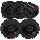 Kit 4 Alto Falantes 5 e 6 Polegadas Jbl Selenium Triaxial 200w Rms + Amplificador Stetsom