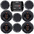 Kit 4 Alto Falantes 6 JBL 6TRMS80 Multisystem 320W com 4 Anel Acustíco e Módulo Stetsom IR400.4 400W