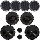 Kit 4 Alto Falantes 6 polegadas 62VFX55 6TRFX55 110W e 4 Anel Acústico Vedação Som automotivo Top