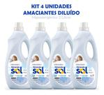 Kit 4 Amaciantes Diluído Girando Sol Hipoalergênico 2 Litro Kit 4 Amaciantes Diluído Girando Sol Hipoalergênico 2 Litro