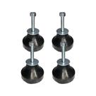 Kit 4 Amortecedores De Borracha Vibração 3/8 400Kg Pé Nivelador Odin