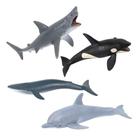 Kit 4 Animais Marinhos Aquaticos Borracha Macia E Flexível