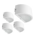 Kit 4 Arandela Meia Lua Alum Branca 1x8W Garden