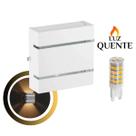 Kit 4 Arandela Slim 2 Frisos 12X12X4cm Bivolt Com Lâmpada G9 Interna Externa Muro Parede - 103 Kit 4 Arandela Slim 2 Frisos 12X12X4cm Bivolt Com Lâmpada G9 Interna Externa Muro Parede - 103