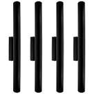 Kit 4 Arandela Tubo Cilindro Alumínio Preto 40cm