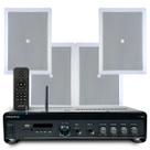 Kit 4 Arandelas Jbl de Embutir Teto Som Ambiente Apartamento + Amplificador Bluetooth Usb Tv