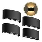 Kit 4 Arandelas Meia Lua LED 6W 6 Focos Bivolt Parede