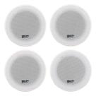 Kit 4 Arandelas Redondas Para Som Ambiente Com Bluetooth 1 Ativa 3 Passivas SKP Pro Áudio