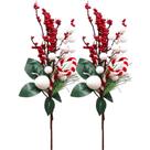 Kit 4 Arranjos Pick Berry Artificiais Enfeite Natalino 40cm