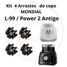 Kit 4 Arrastes para COPO de liquidificador Mondial Turbo 99 - Power 2 ANTIGO
