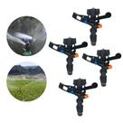 Kit 4 Aspersor de Impacto 360º - Irrigação Potente até 30m 1/2 Horta, Pasto e Jardim