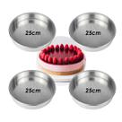 Kit 4 Assadeira Forma Redonda 25x5 Alumínio Fundo Fixo