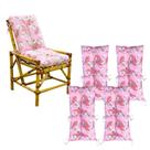 Kit 4 Assento Cadeira Futon 45x90cm Lavável Na Maquina Cores Variadas Decorativo