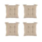 Kit 4 Assentos Futton 40x40cm C/Fitas Amarrar Diversar Cores Futon Para Cadeiras Banquetas Almofadas