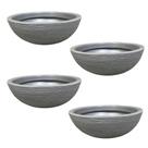 Kit 4 Bacias De Polietileno Decorativas Para Plantas E Flores Cinza 32cm