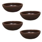 Kit 4 Bacias para Plantas Marrom de Polietileno 32x11 cm